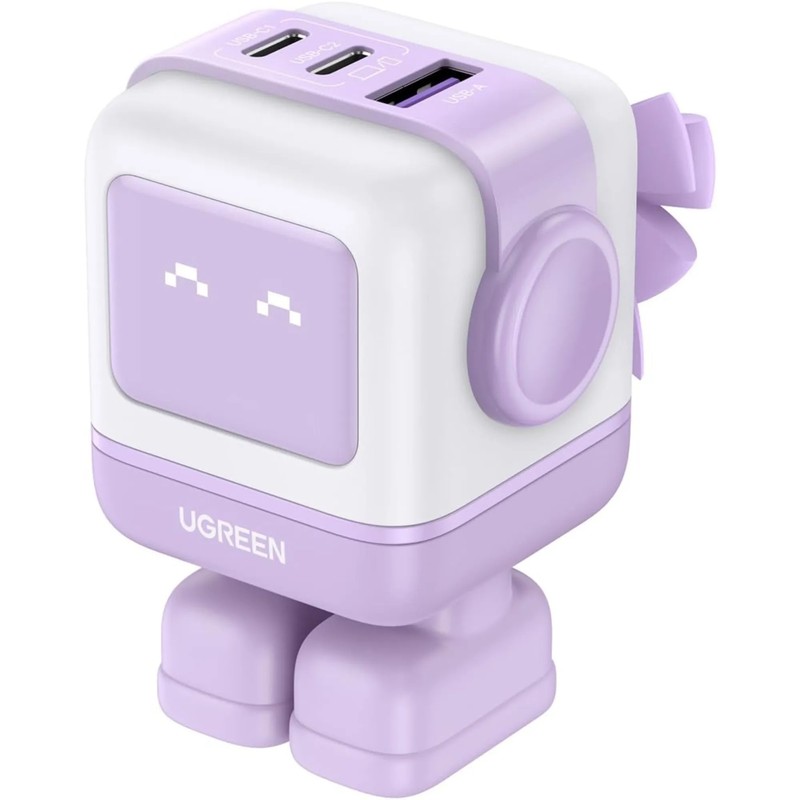 CARGADOR ROBOT GaN 65W PURPURA